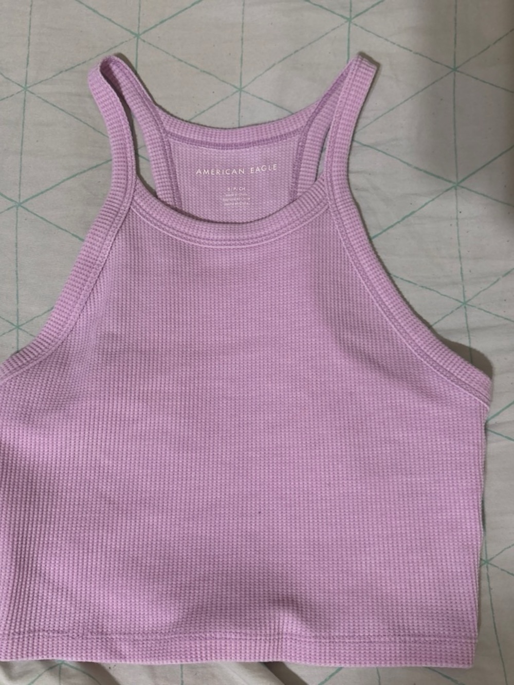 American Eagle Outfitters Light Purple Ribbed Cropped Tank